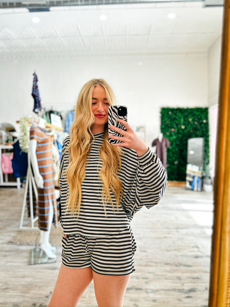 Cara Black Stripe Set