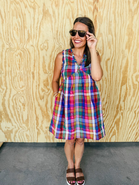 Rainbow Plaid Dress