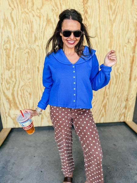 Court Cardigan in Cobalt