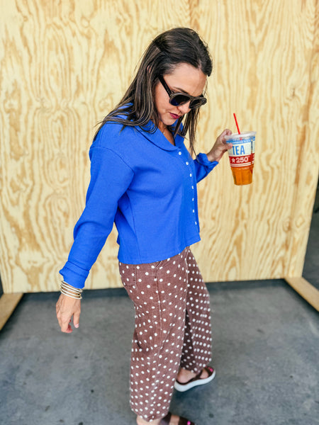 Court Cardigan in Cobalt