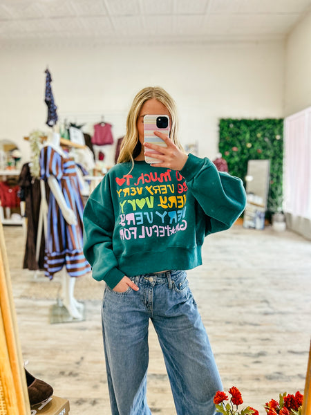 So Very Much to be Grateful For Crop Sweatshirt