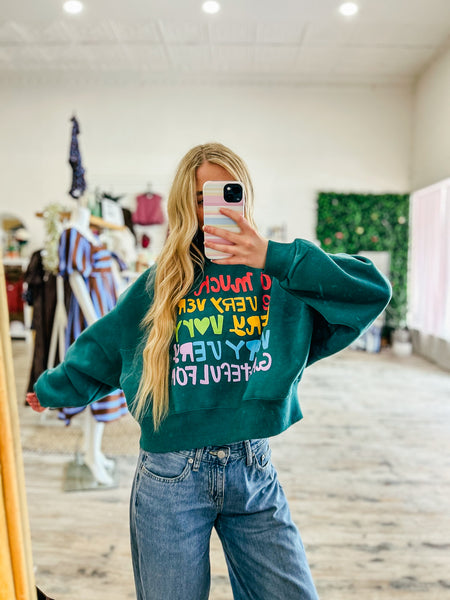 So Very Much to be Grateful For Crop Sweatshirt