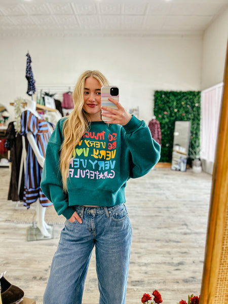 So Very Much to be Grateful For Crop Sweatshirt