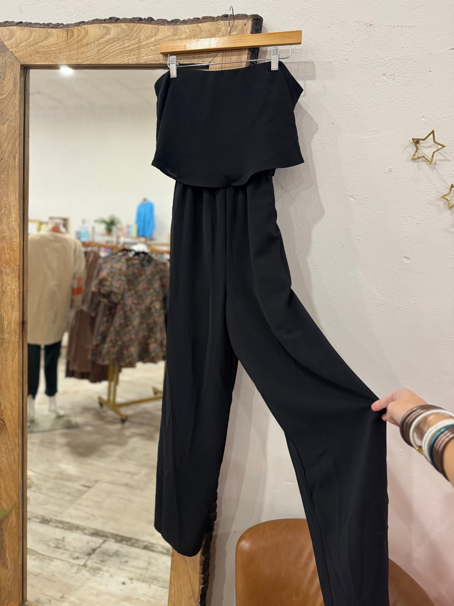 Strapless black jumpsuit