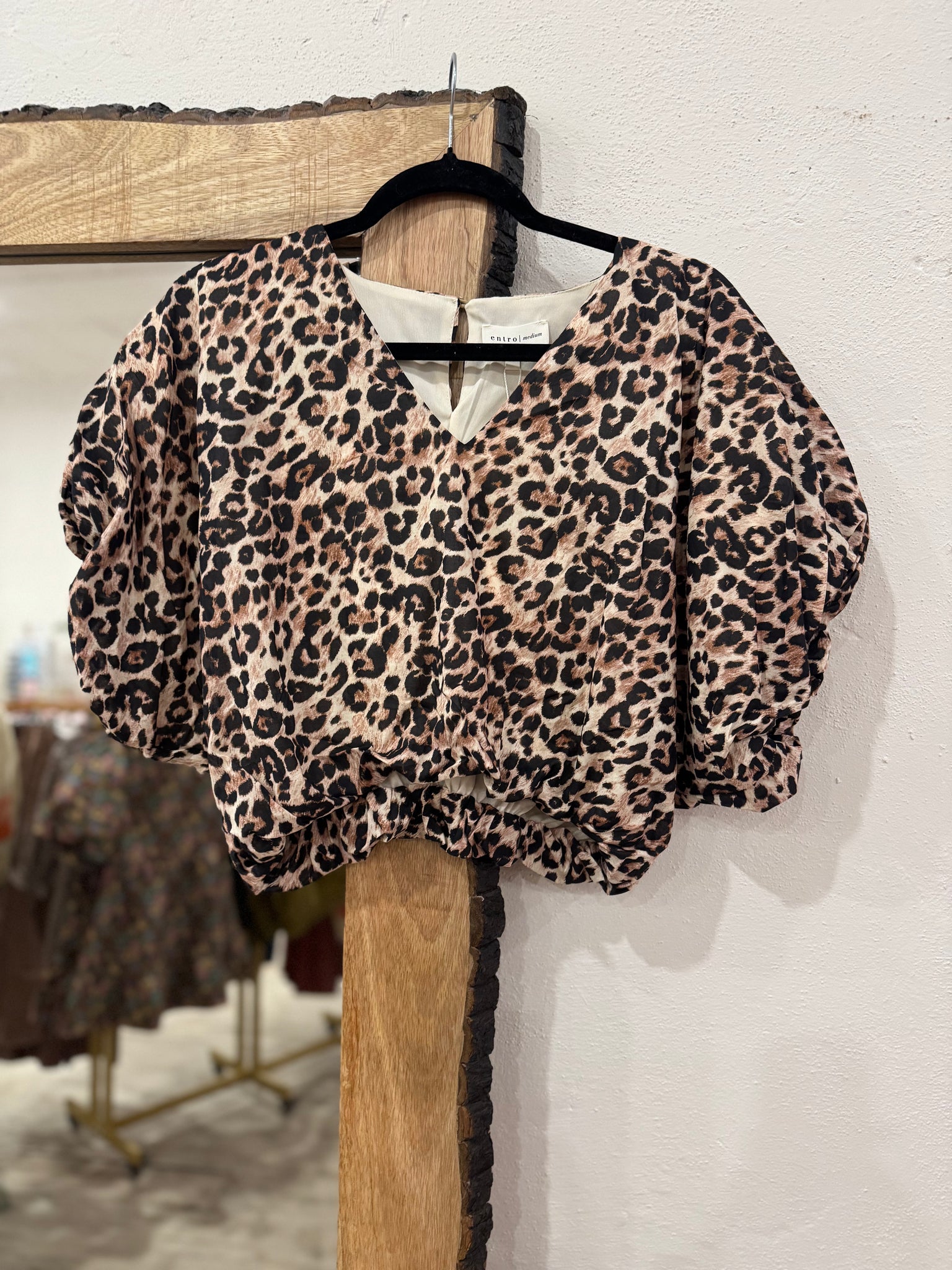Leopard Bubble Hem Top