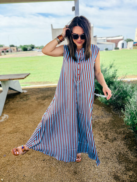 Allie Satin Stripe Jumpsuit