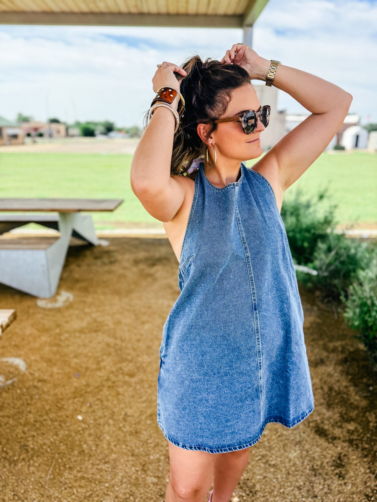 Dixie Denim Halter Dress – The Vinedresser Dixie Denim Halter Dress – The Vinedresser
