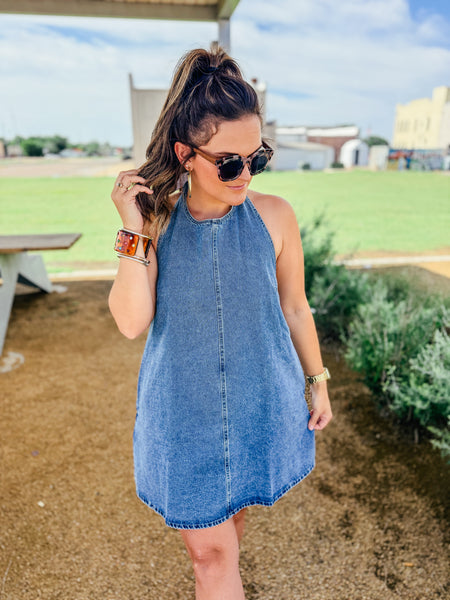 Dixie Denim Halter Dress