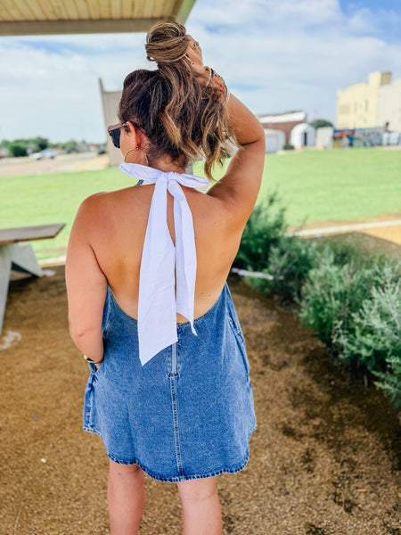 Dixie Denim Halter Dress