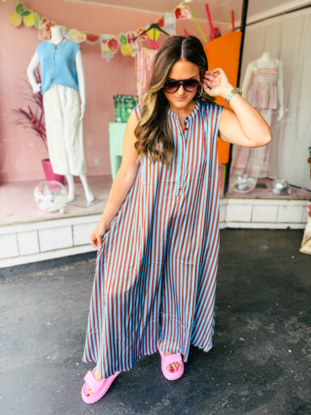 Allie Satin Stripe Jumpsuit