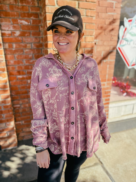 Dusty Rose Waffle Top