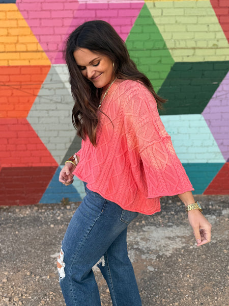 Ombre Cable Knit Sweater