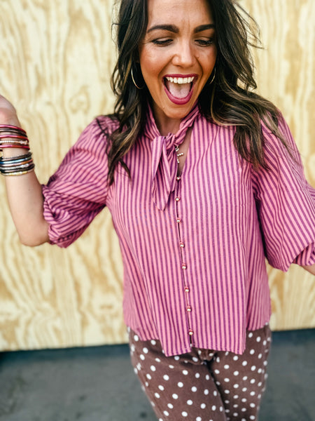 Pretty in Pinstripes Top