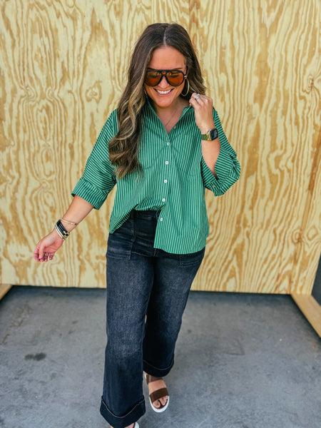 Green Stripe Blouse