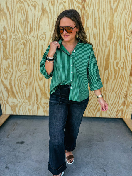 Green Stripe Blouse