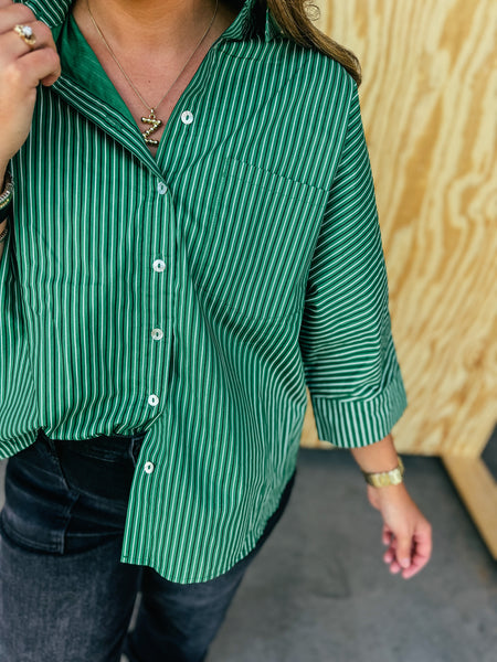 Green Stripe Blouse