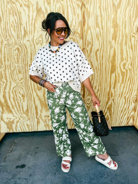 Olive Floral Pant