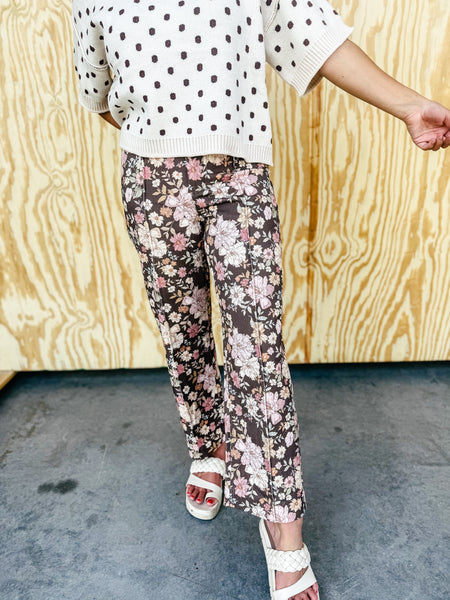 Brown Floral Pant