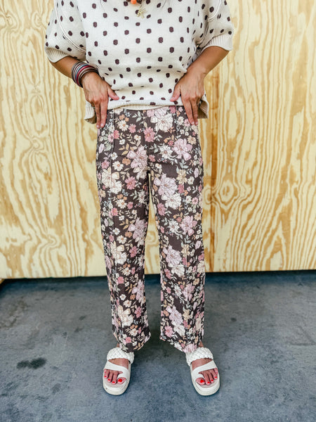 Brown Floral Pant
