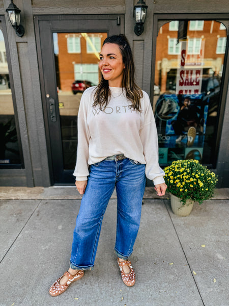 Worthy Knit Two-Piece Lounge Set – Cream & Taupe