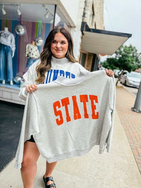 2 in 1 Reversible Mock Neck Spirit Sweatshirt Thunder/State S/M