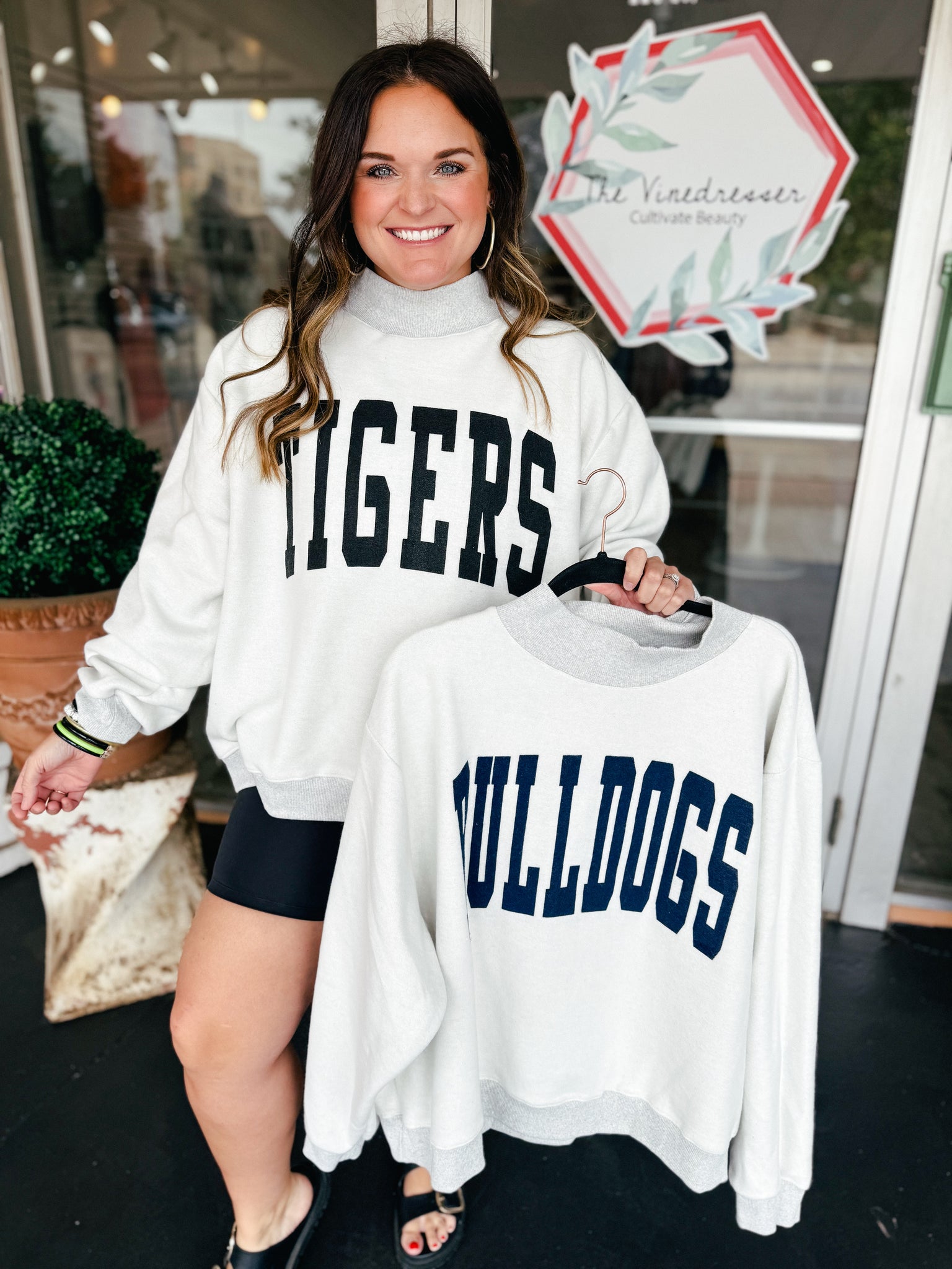 2 in 1 Reversible Mock Neck Spirit Sweatshirt Bulldogs/Gameday S/M