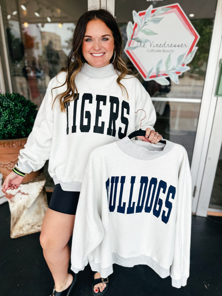 2 in 1 Reversible Mock Neck Spirit Sweatshirt Bulldogs/Gameday S/M