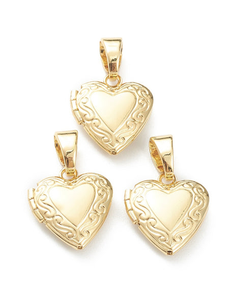 Medium Charm  Gold Locket Plain  