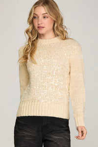 Ecru Sequin Sweater    