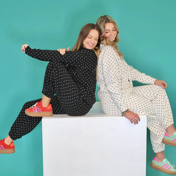 Black Ivory Polka Dot Set Preorder