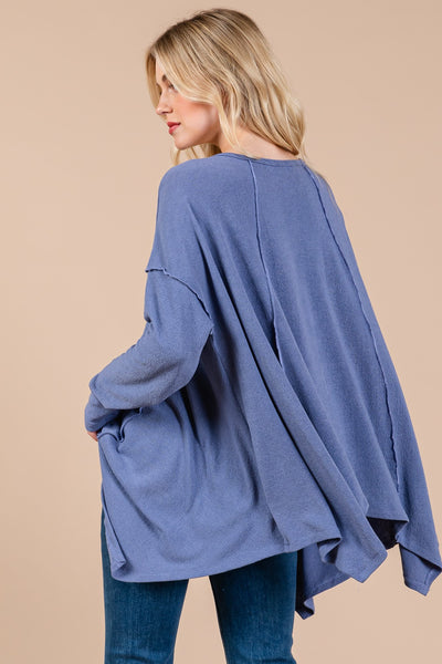 Ces Femme Asymmetrical Long Sleeve top    