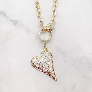 Gold Clip Heart Necklace