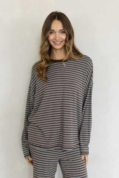 Langstong Brown and Grey Multi Stripe Set