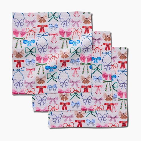 Geometry Bow Dish Towel Set of 3