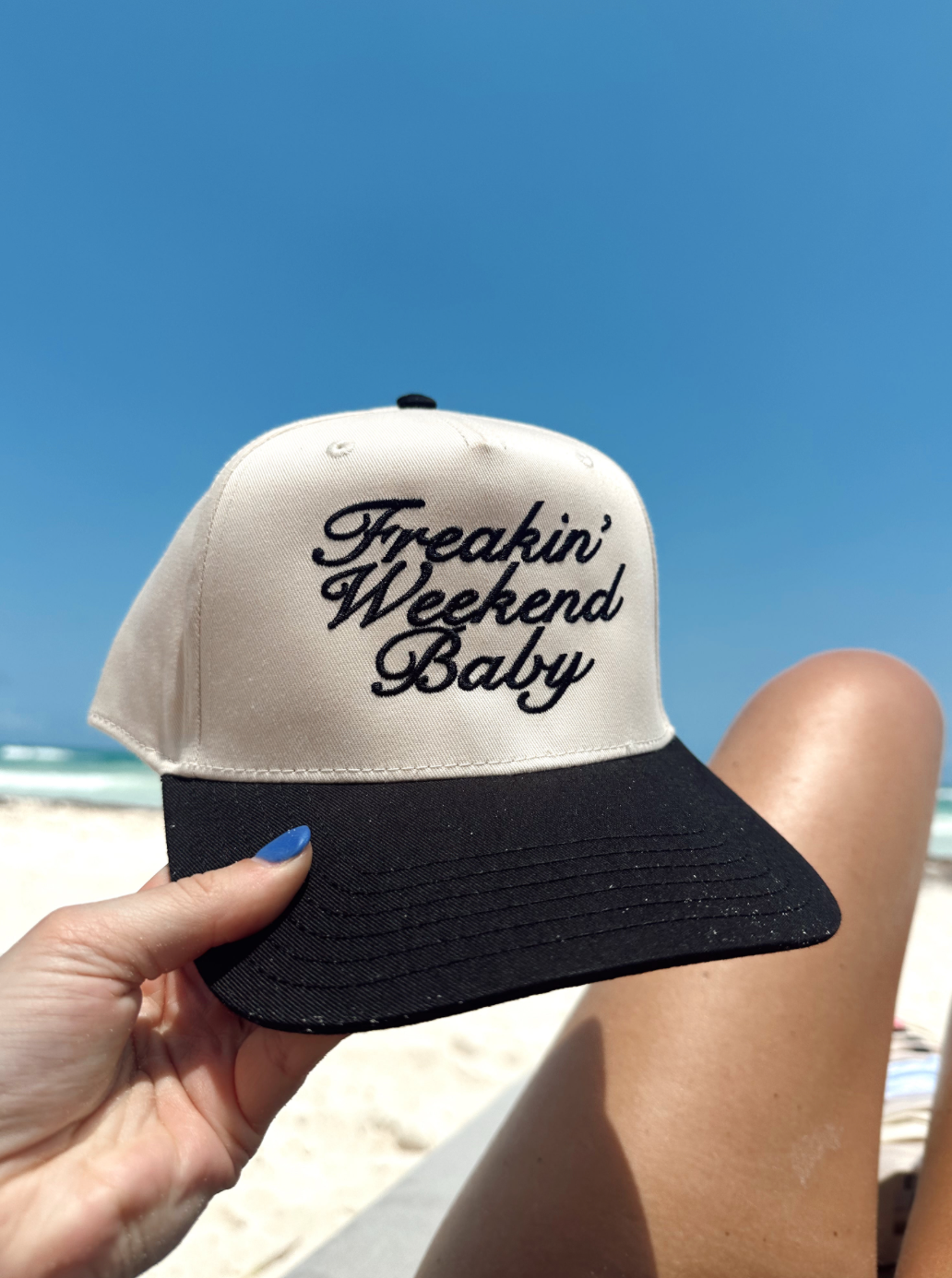 Freakin' Weekend Baby - Black Vintage Trucker Hat    