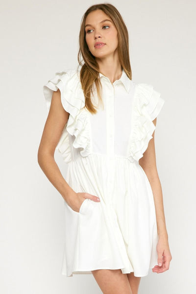 Collared Ruffle Dress    