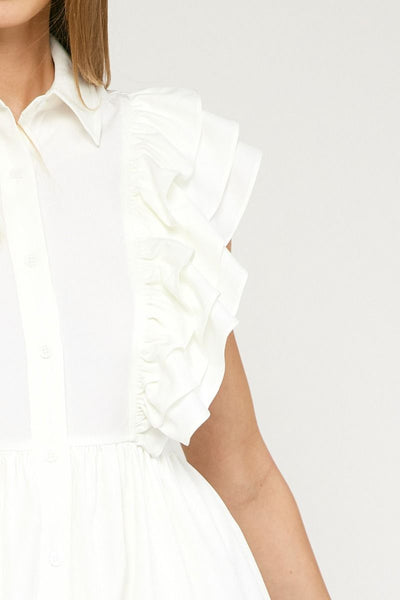 Collared Ruffle Dress    