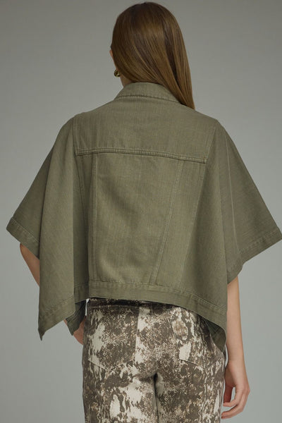 Olive Cape Denim Jacket
