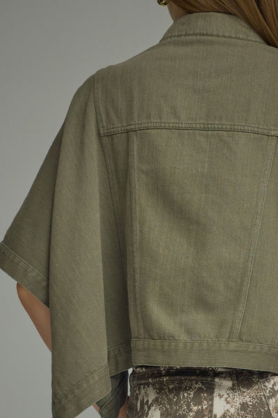 Olive Cape Denim Jacket