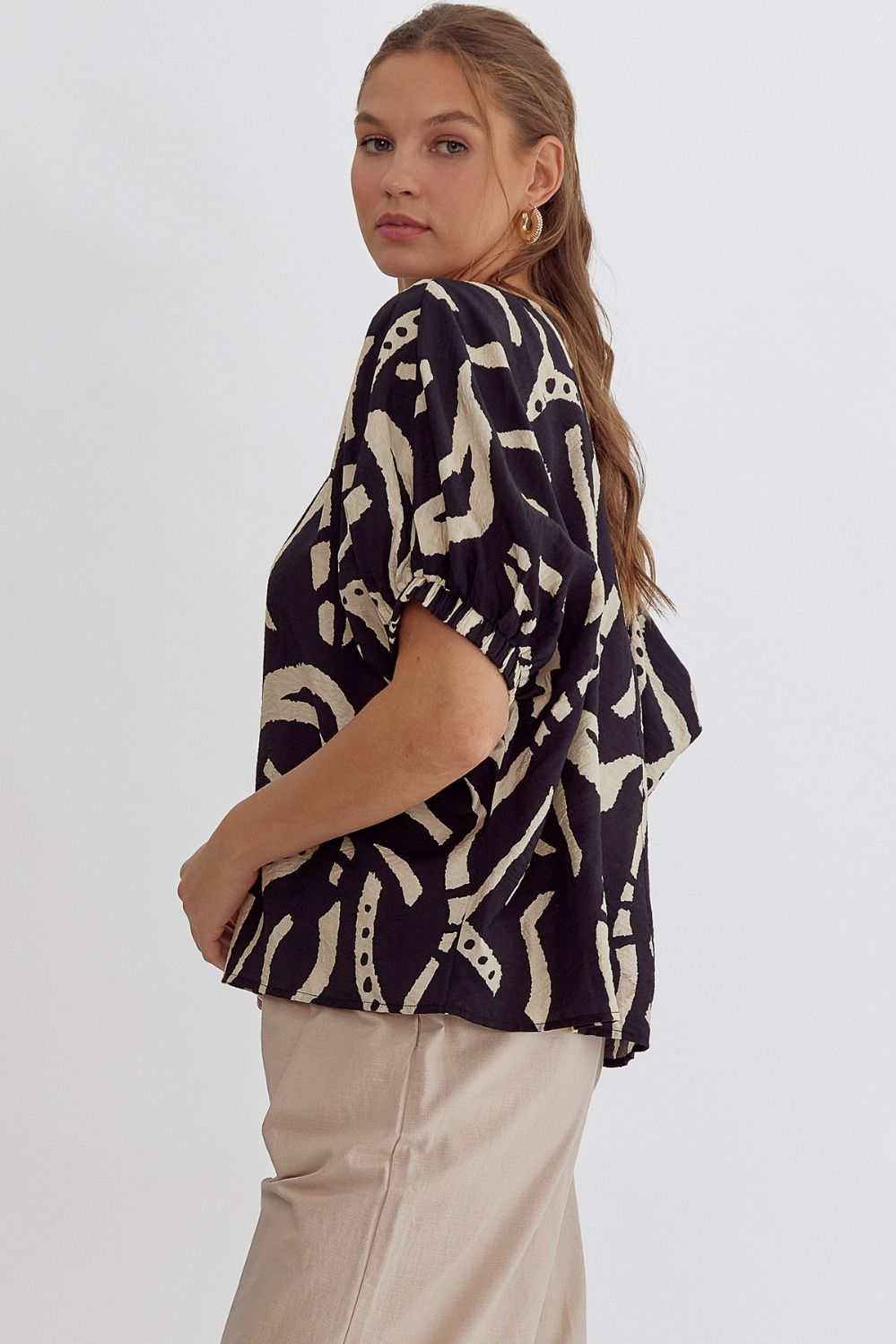 Tullie Top with Elastic Cuff    