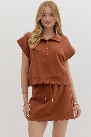 Rust Scalloped Set