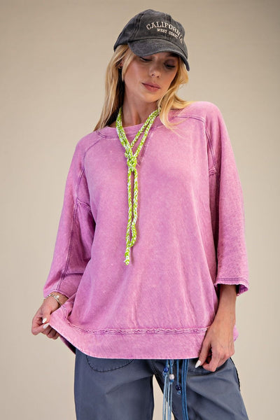 Orchid Mineral Washed Knit Top