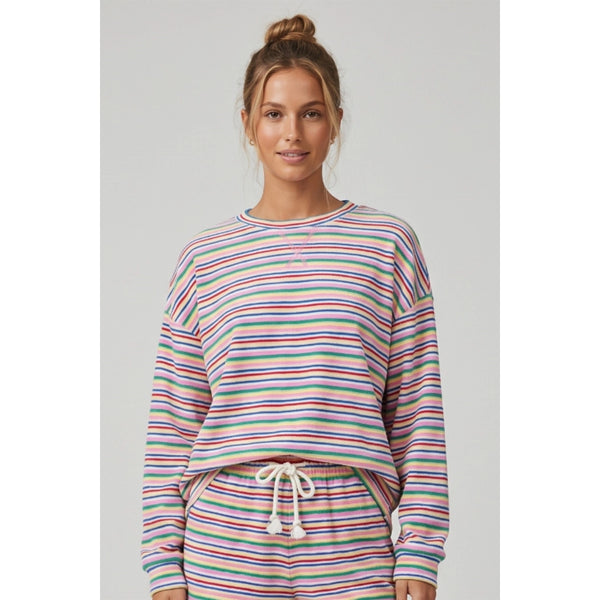 Vibrant Rainbow Terry Cloth Lounge Set – Ultra-Soft Cotton Blend