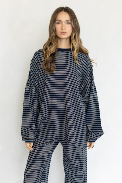 Loren Navy Multi Stripe Set