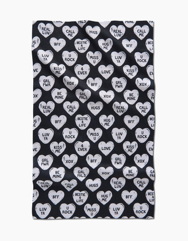 BFF Candy Hearts Tea Towel