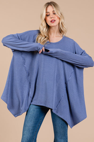 Ces Femme Asymmetrical Long Sleeve top    