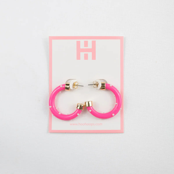 The Mini ~ 1" HooHoop  Hot Pink W Pearl  