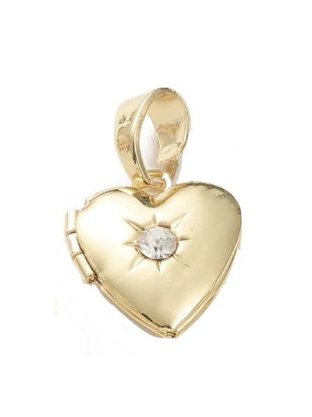 Medium Charm  Gold Locket with Stone  